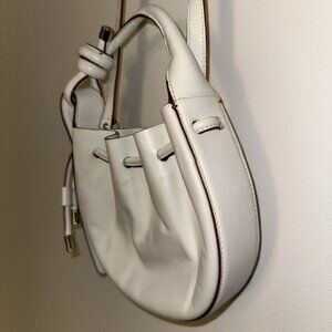 Behno Ina Mini Crossbody Bag - White/Terracotta | Nappa Leather